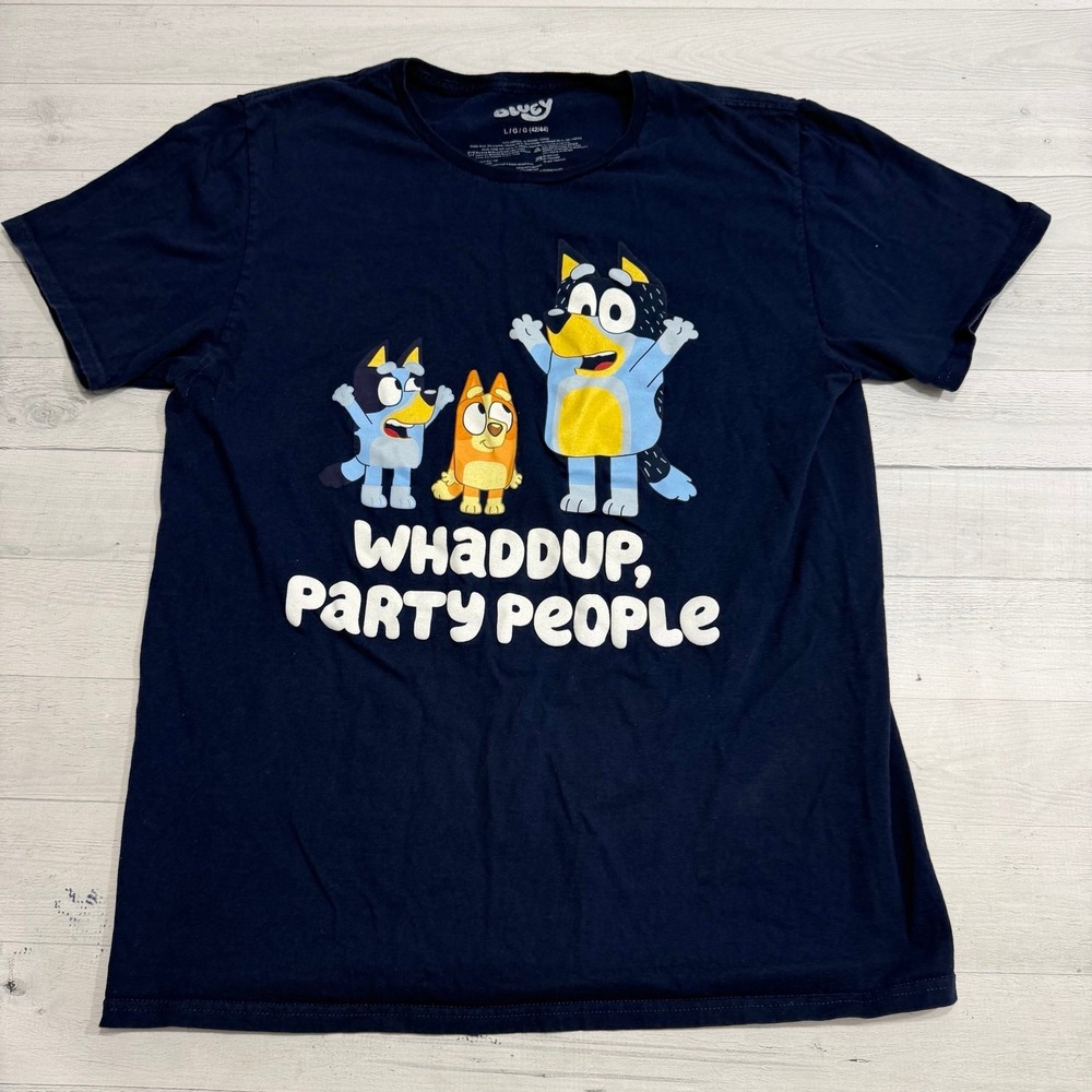 Bluey graphic tee whaddupparty people unisex‎ size large